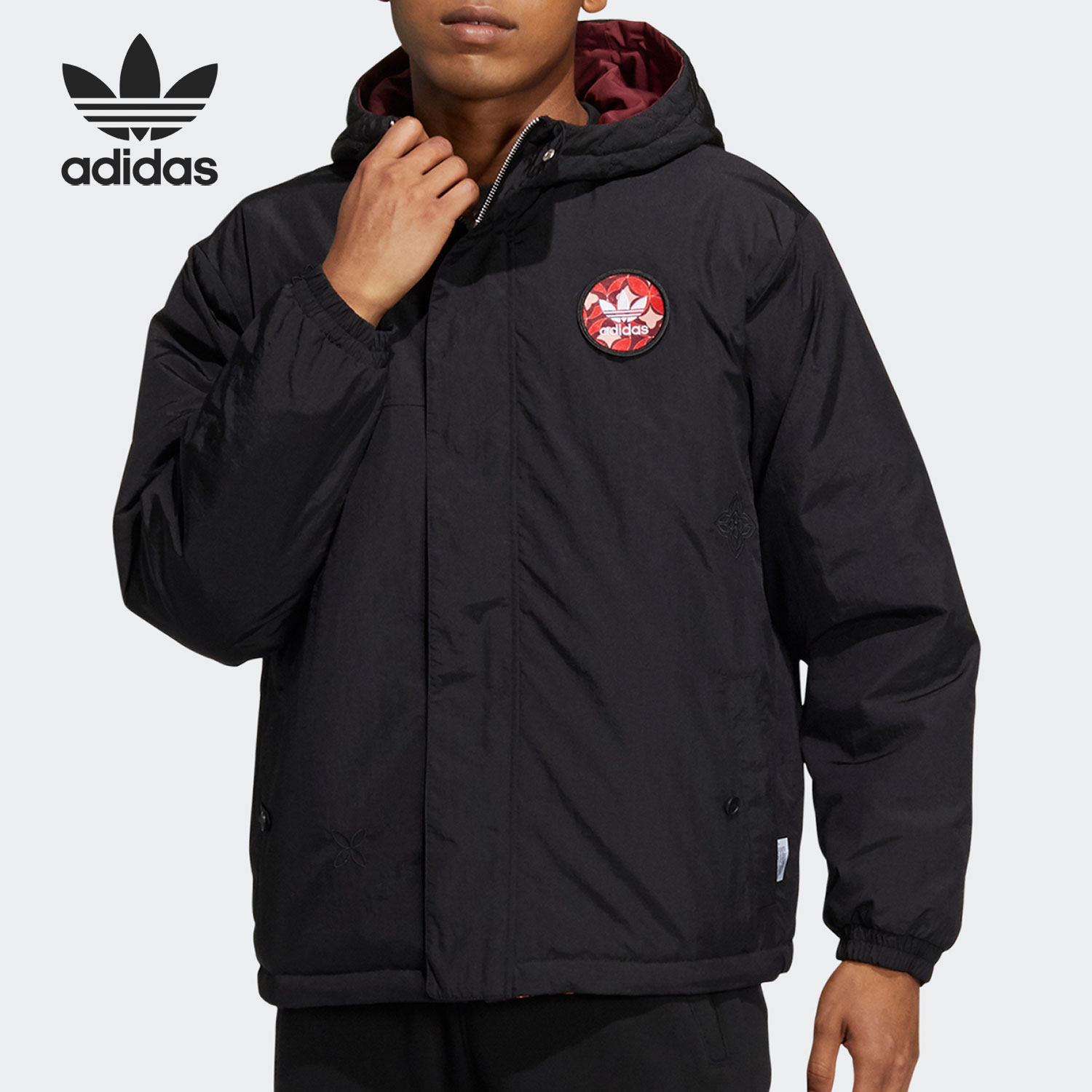 Adidas/阿迪达斯正品2022新款三叶草男子双面穿棉服 HD0330,运动服/休闲服装,运动棉衣,淘宝优惠券,粉丝福利购,淘宝优惠卷