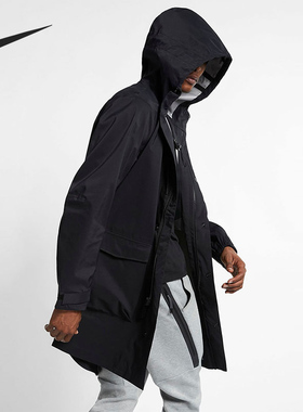 Nike/耐克正品M NRG PARKA 男子黑色运动连帽风衣夹克外套 AV8271