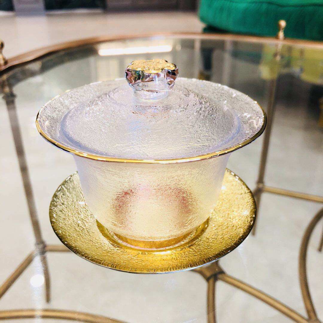 忠俊7163人工甩制精致梅花柄金色底托泡茶玻璃盖碗一套底托+盏+盖在类目 餐饮具, 茶具, 盖碗中 - 来自Buy2taobao.com提供专业的淘宝代购服务