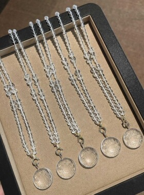 天然白水晶扎基项链女款轻奢小众设计感毛衣万能链送女友闺蜜礼物