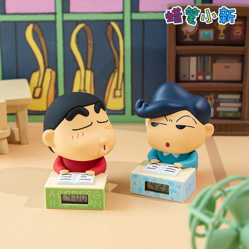 蜡笔小新盲盒春日部系列mini时钟