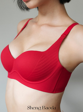 红色内衣女士本命年无痕聚拢提拉小胸聚拢新娘结婚文胸罩套装爆品