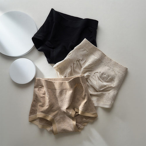 C.C.RED荷鹿伊1367中腰舒适透气蜂巢收腹显瘦提臀女士三角裤