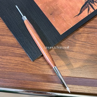 光纯定制木杆双头雕花笔立体造型美甲工具手工雕刻笔美甲店专用