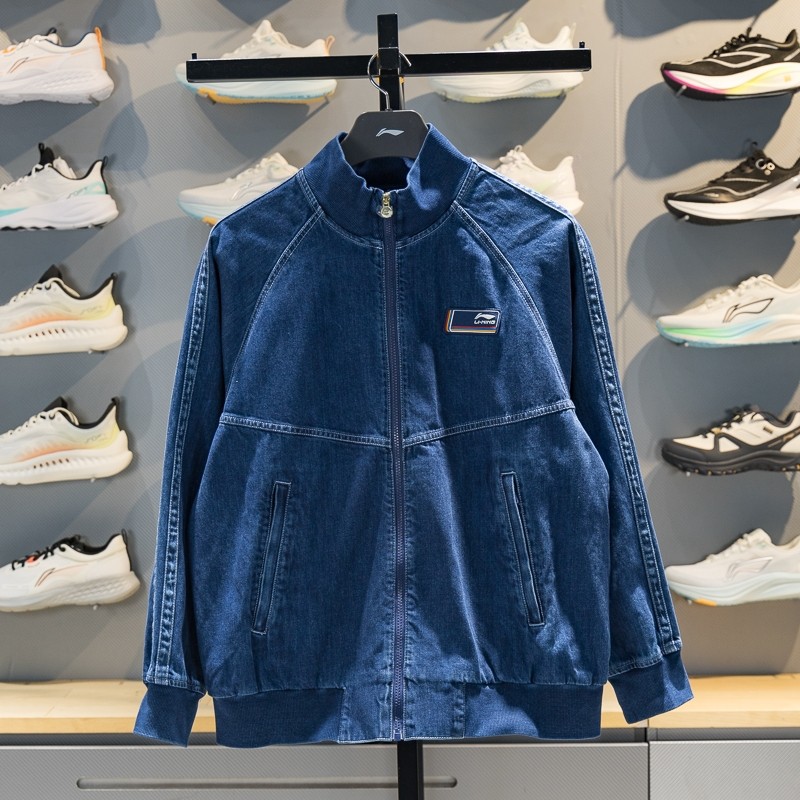 李宁水洗牛仔外套男子2026春季新款休闲潮流复古纯棉外套AFDW867,运动服/休闲服装,运动茄克/外套,淘宝优惠券,粉丝福利购,淘宝优惠卷