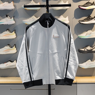 李宁外套男子2026春季 宽松立领潮流运动夹克AFDW851 毛圈针织开衫