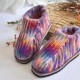 新款 成品加绒加厚手工毛线棉鞋 女针织保暖鞋 冬季 中老年厚底家居鞋