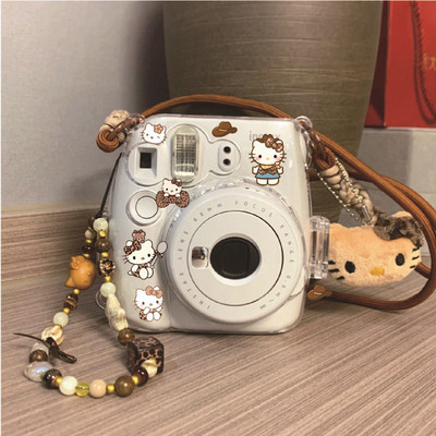 咖啡色kitty卡通拍立得水晶壳