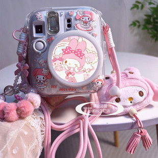 拍立得mini13保护壳适用富士instax mini12保护套硅胶镜头盖挂绳