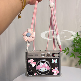 拍立得mini evo卡通美乐蒂保护壳背带绳镜头盖富士90迷你40壳子99