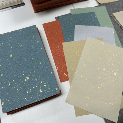 砑花笺手工蜡染笺小楷砑花纸