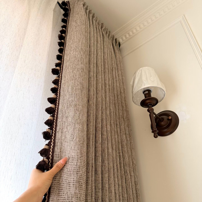 秋帘幕中古棉麻窗帘遮光定制复古