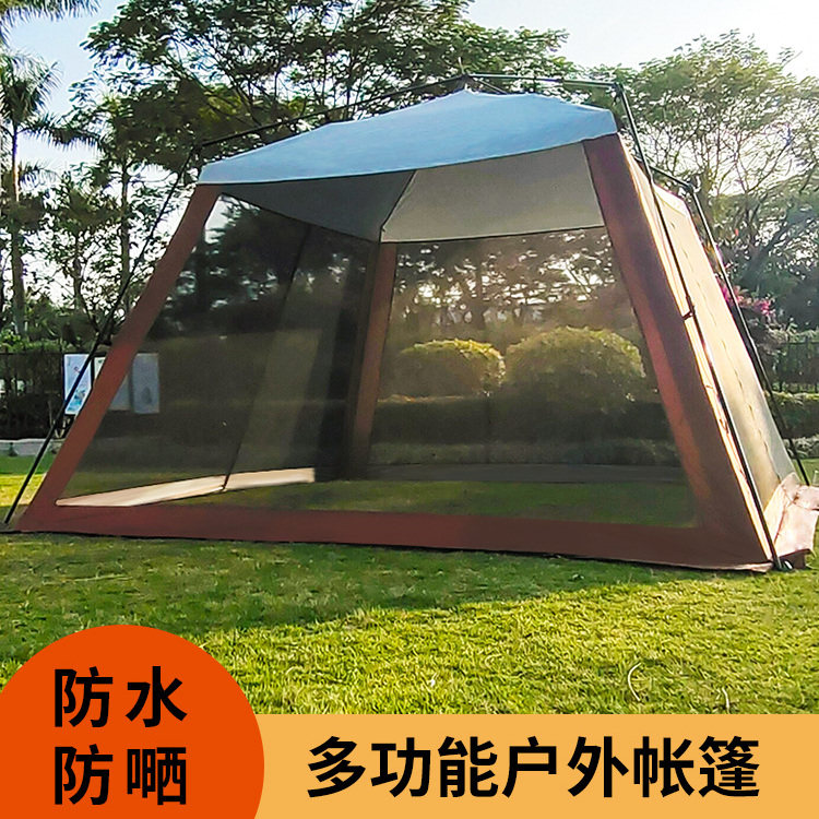 全自动户外防蚊帐篷防晒牛津涂银布防雨遮阳加厚公园露营天幕帐篷 - 实物图