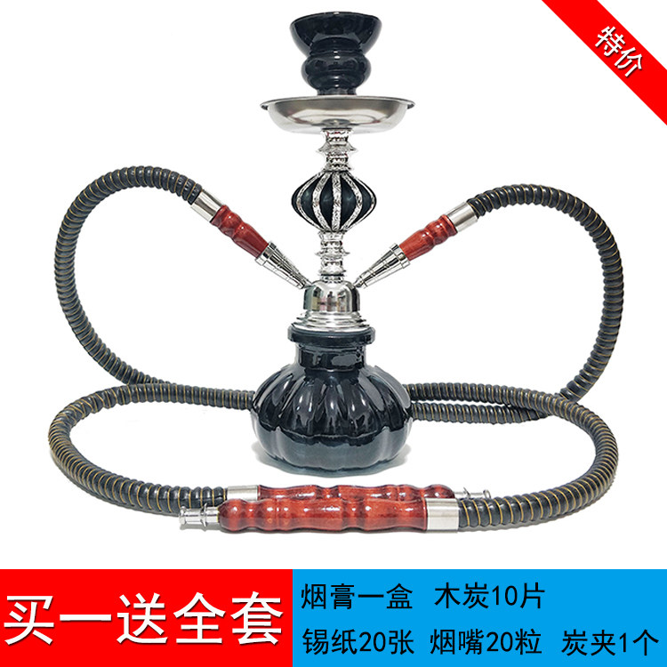 阿拉伯水烟带灯酒吧KTV果燃清吧中小号水烟大烟雾水果味套装特价