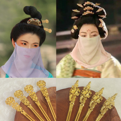 唐制汉服头饰古风牡丹花发簪