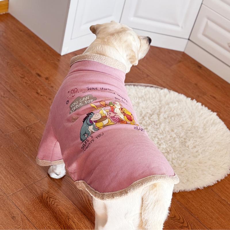 大型犬衣服拉布拉多金毛加厚保暖衣服冬网红狗狗灯芯绒复合绒衣服