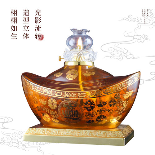 纯黄铜油灯酥油灯盏佛堂前供灯家用供奉玻璃防风佛油灯烛台长明灯