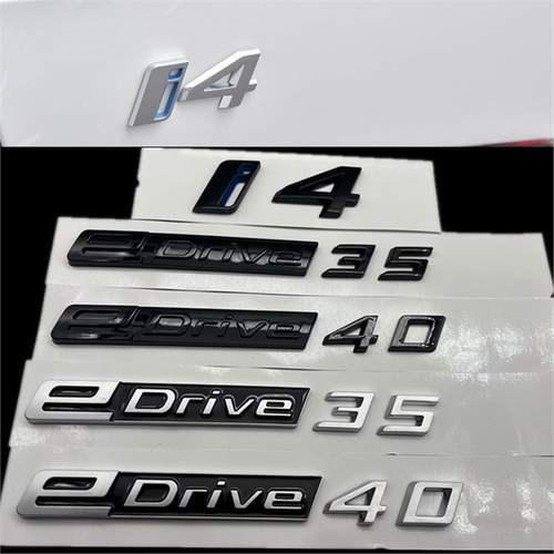 适于宝马i4车标 宝马i4 EDRIVE 40排量标宝马eDRIVE 35车标后标