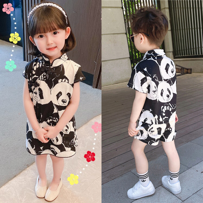 韓系純棉套裝夏天兄妹姐弟龍鳳胎