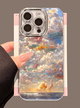 海上生花精孔全包羽纱手机壳适用苹果16promax小米15情侣iphone14华为mate60propura70荣耀vivo红米k80oppo