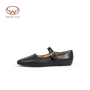 百搭复古玛丽珍气质一脚蹬平底单鞋 时尚 女 Flex韦恩经典 美国Wayne