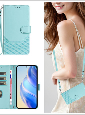 适用红米Turbo3手机壳斜挎背挂绳小米CIVI3 CIVI1S  CIVI2手机壳Redmi NOTE13R翻盖插卡皮套K30s防摔保护外壳