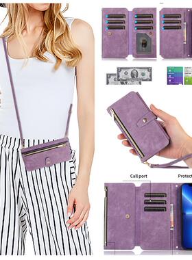 插卡零钱包适用于三星A70手机壳A50皮套翻盖式S21 FE新款note10插卡S9防摔NOTE8/9全包A12软壳A21S外套A33 S8