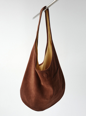 bounded有界真皮磨砂皮翻毛皮牛皮大容量托特包购物袋休闲单肩包