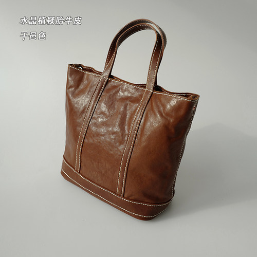 bounded头层植鞣牛皮斜挎托特包