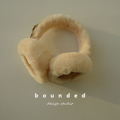 bounded秋冬可爱皮毛一体真皮羊毛耳罩保暖耳套后戴护耳毛毛捂耳