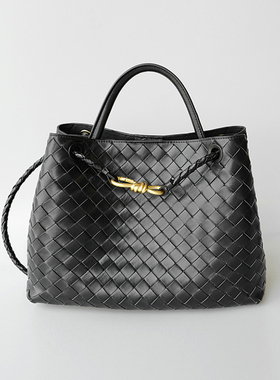 Andiamo真皮羊皮编织包真皮托特包大容量通勤百搭单肩手提斜挎包