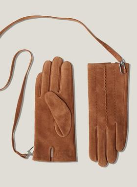 Bounded有界丨反绒羊皮手套女冬季加厚骑行开车保暖防寒触屏分指