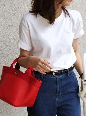 日本ins小众设计感herve女包真皮手提托特包休闲通勤饭盒袋妈咪包