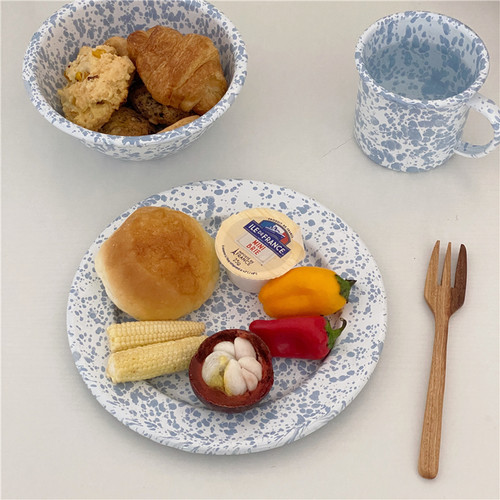 阿宝-ins复古泼墨搪瓷马克杯餐具