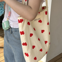 阿宝-自制韩风ins爱心包大容量单肩包手提包小众可爱学生