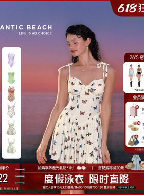 atlanticbeach度假泳衣女2025新款连体裙式泳衣高级感泡温泉泳装