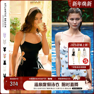 atlanticbeach度假泳衣女夏显瘦泡温泉泳装 蝴蝶竞速连体泳衣 新款