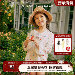 连体泳装 防晒罩衫 儿童泳衣女长袖 atlanticbeach度假泳衣2024新款