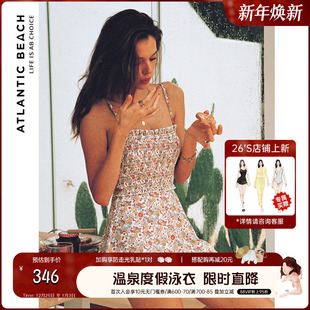法式 泳装 碎花吊带 高级感连体裙式 atlanticbeach度假泳衣女25新款