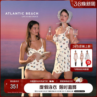 atlanticbeach度假泳衣女2025新款高级感时尚竞速裙式连体游泳装