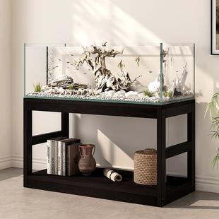 鱼缸底座支架风水鱼缸木架客厅雨林生态缸底架定制鱼缸绿植置物架