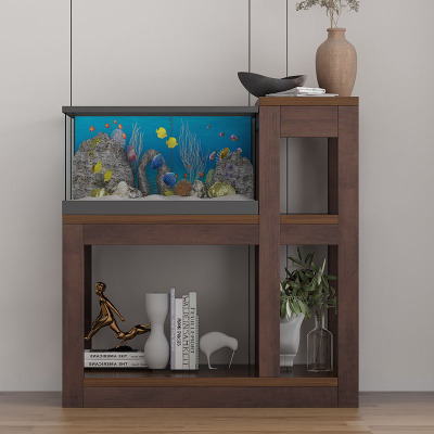 木质鱼缸架子高低置物架鱼缸底座