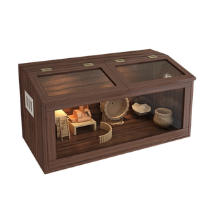 金丝熊仓鼠饲养箱木质豪华大别墅宠物笼子饲养窝刺猬小屋房子