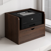 打印机置物架放置柜桌面上架子实木收纳办公桌放置台小型专用底座