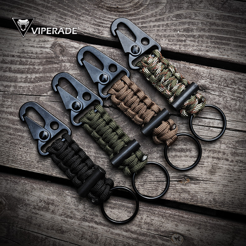 viperade 求生特勤扣 打火石伞绳编织 户外野营多功能快挂钥匙扣