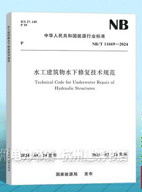 NB/T 11669-2024 水工建筑物水下修复技术规范