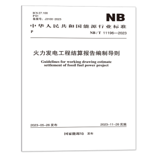 NB/T 11196-2023 火力发电工程结算报告编制导则