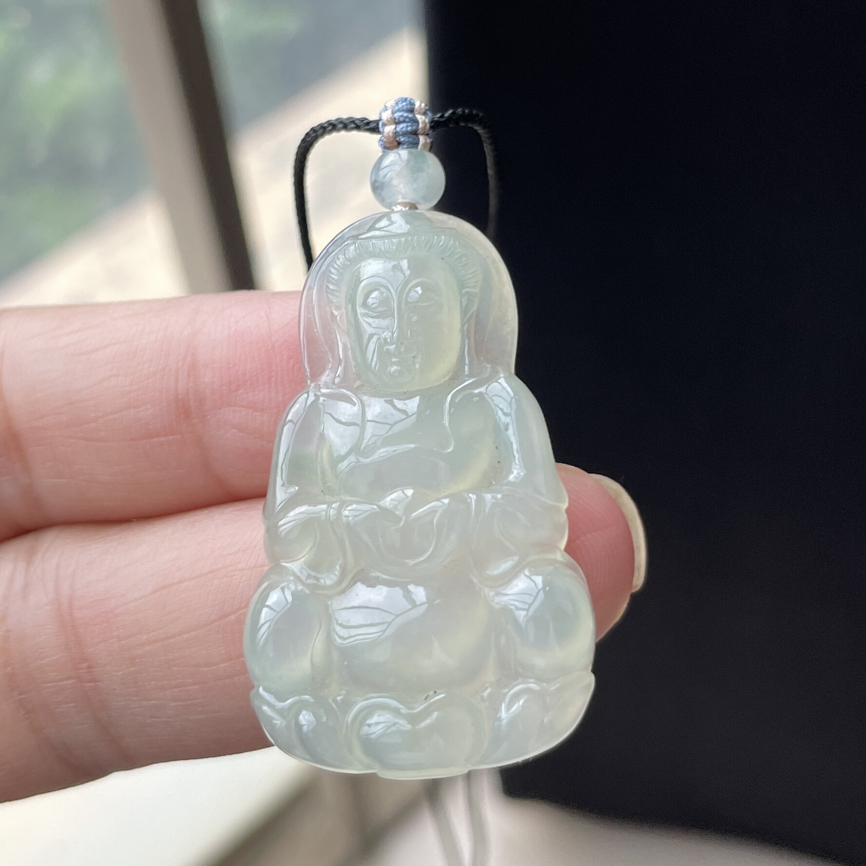 天然缅甸翡翠观音保真玉石冰透手带底色观音男女可佩戴珠宝首饰