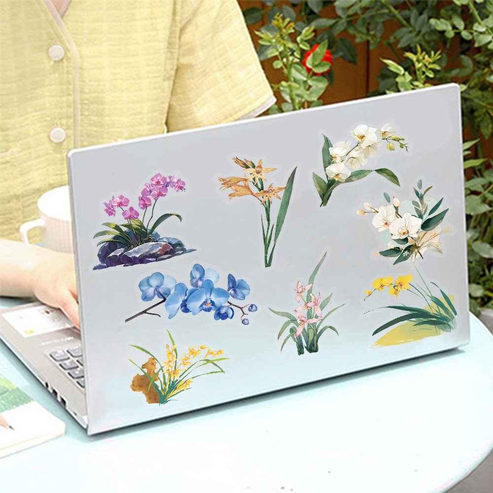 50张卡通可爱兰花创意装饰贴纸笔记本电脑手机壳平板防水自粘贴画,汽车用品/电子/清洗/改装,汽车装饰贴/反光贴,淘宝优惠券,粉丝福利购,淘宝优惠卷