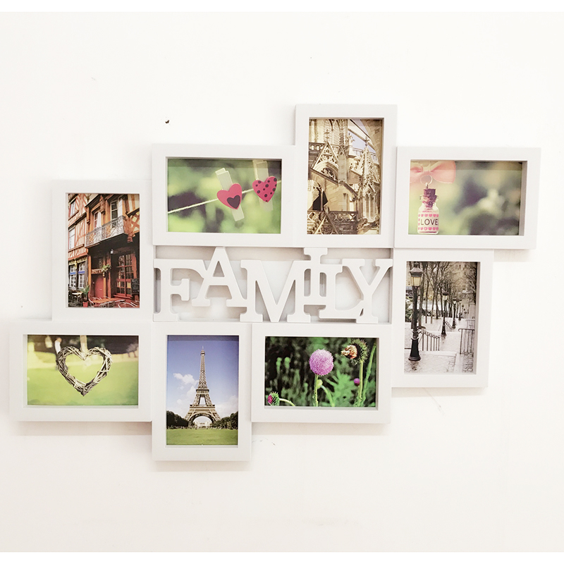 欧式6寸8宫格组合连体相框挂墙创意lovefamily影楼儿童照片墙挂像